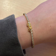 14K White Gold Tennis Bracelet 3mm 6.00TCW Round Cut CZ Diamond 925 Sterling Silver, Dainty Silver Bracelet for Men Women